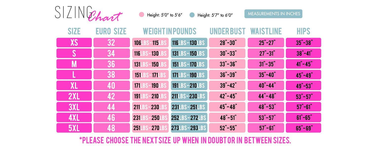 Mysexywaist size chart